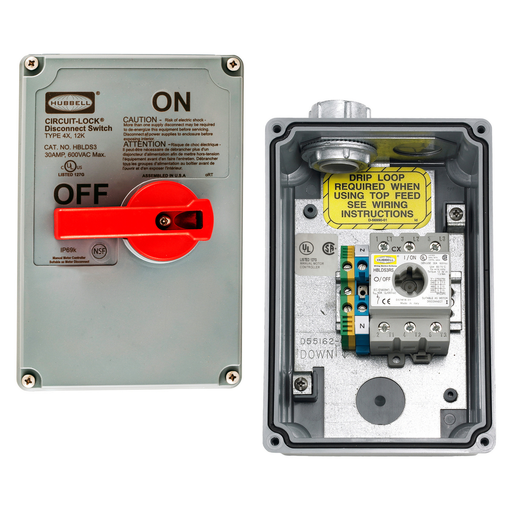 Hubbell Wiring Devices HBLDS3 30 Amp 3-Phase 3-Pole NEMA 4X Non