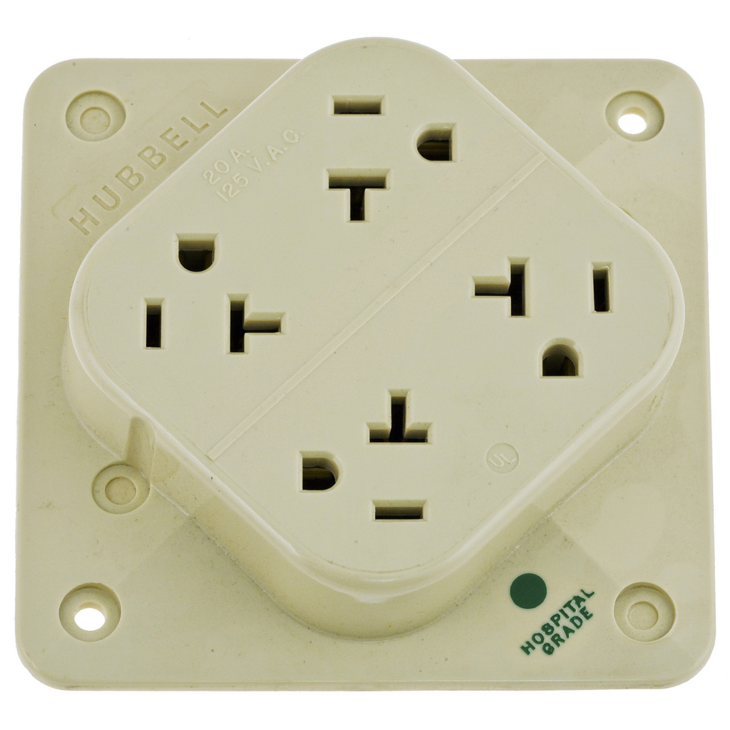 Hubbell Wiring Devices HBL420HI 20 Amp 125 Volt 2-Pole 3-Wire NEMA 5-20R Ivory Straight Blade Receptacle Hubbell Wiring Devices HBL420HI 20 Amp 125 Volt 2-Pole 3-Wire NEMA 5-20R Ivory Straight Blade Receptacle