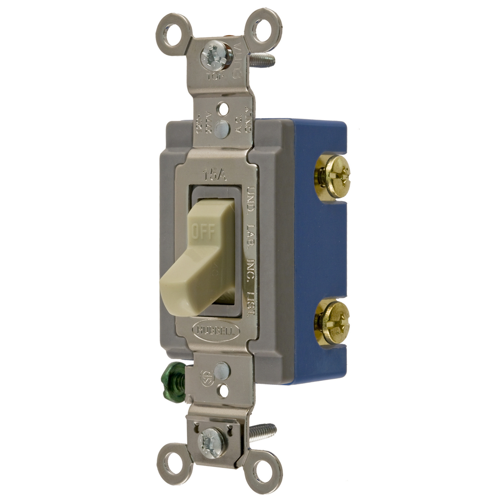 Hubbell Wiring Devices HBL1202I 15 Amp 120/277 VAC 2-Pole Ivory Toggle Switch Hubbell Wiring Devices HBL1202I 15 Amp 120/277 VAC 2-Pole Ivory Toggle Switch