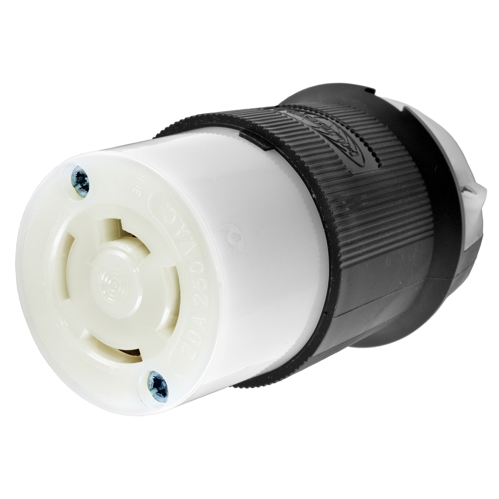 Hubbell Wiring Devices HBL7413GCB 20 Amp 3-Phase 250 VAC 3-Pole 4-Wire Non-NEMA Black and White Nylon Locking Connector Hubbell Wiring Devices HBL7413GCB 20 Amp 3-Phase 250 VAC 3-Pole 4-Wire Non-NEMA Black and White Nylon Locking Connector