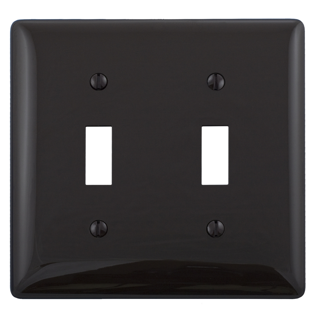Hubbell Wiring Devices NP2BK 2-Gang Black Nylon Standard 2-Toggle Switch Wallplate Hubbell Wiring Devices NP2BK 2-Gang Black Nylon Standard 2-Toggle Switch Wallplate