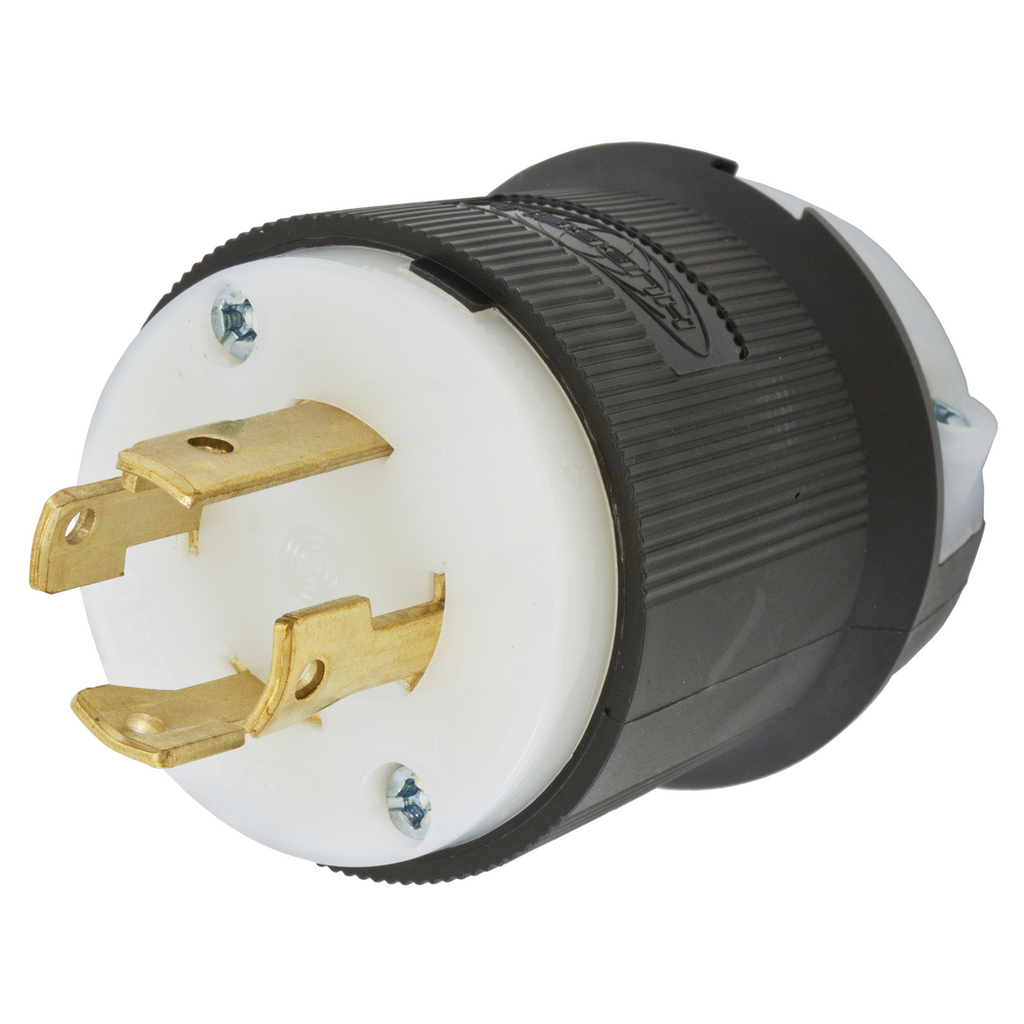 Hubbell Wiring Devices HBL2721 30 Amp 250 Volt 3-Pole 4-Wire NEMA L15-30P Black and White Locking Plug Hubbell Wiring Devices HBL2721 30 Amp 250 Volt 3-Pole 4-Wire NEMA L15-30P Black and White Locking Plug