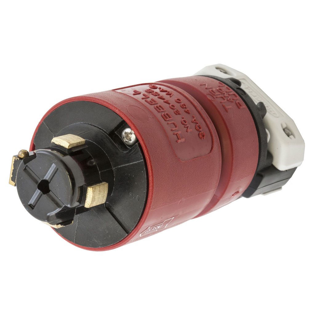 Hubbell Wiring Devices HBL20445B 30 Amp 480 Volt 3-Pole 4-Wire Red Locking Plug Hubbell Wiring Devices HBL20445B 30 Amp 480 Volt 3-Pole 4-Wire Red Locking Plug