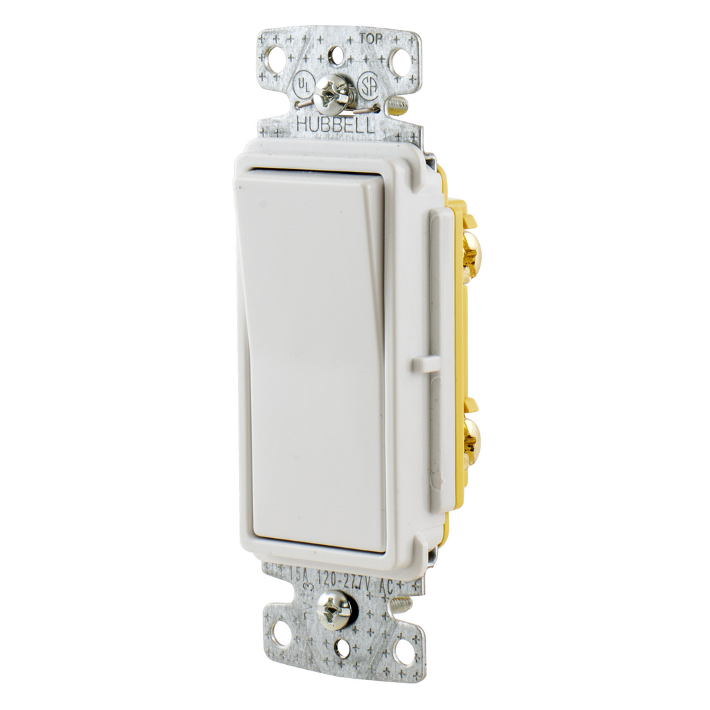 Hubbell Wiring Devices RSD115W 15 Amp 120/277 VAC 1-Pole White Rocker Switch Hubbell Wiring Devices RSD115W 15 Amp 120/277 VAC 1-Pole White Rocker Switch