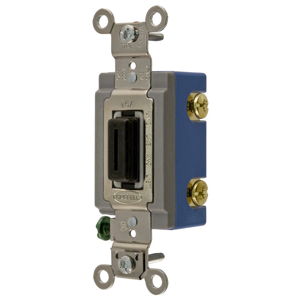 Hubbell Wiring Devices HBL1201L 15 Amp 120/277 VAC 1-Pole Black Locking Toggle Switch Hubbell Wiring Devices HBL1201L 15 Amp 120/277 VAC 1-Pole Black Locking Toggle Switch