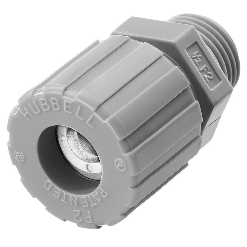 Hubbell Wiring Devices SHC1022CR 1/2 Inch Male Threaded 0.25 to 0.38 Inch Gray Nylon Straight Cord Connector Hubbell Wiring Devices SHC1022CR 1/2 Inch Male Threaded 0.25 to 0.38 Inch Gray Nylon Straight Cord Connector