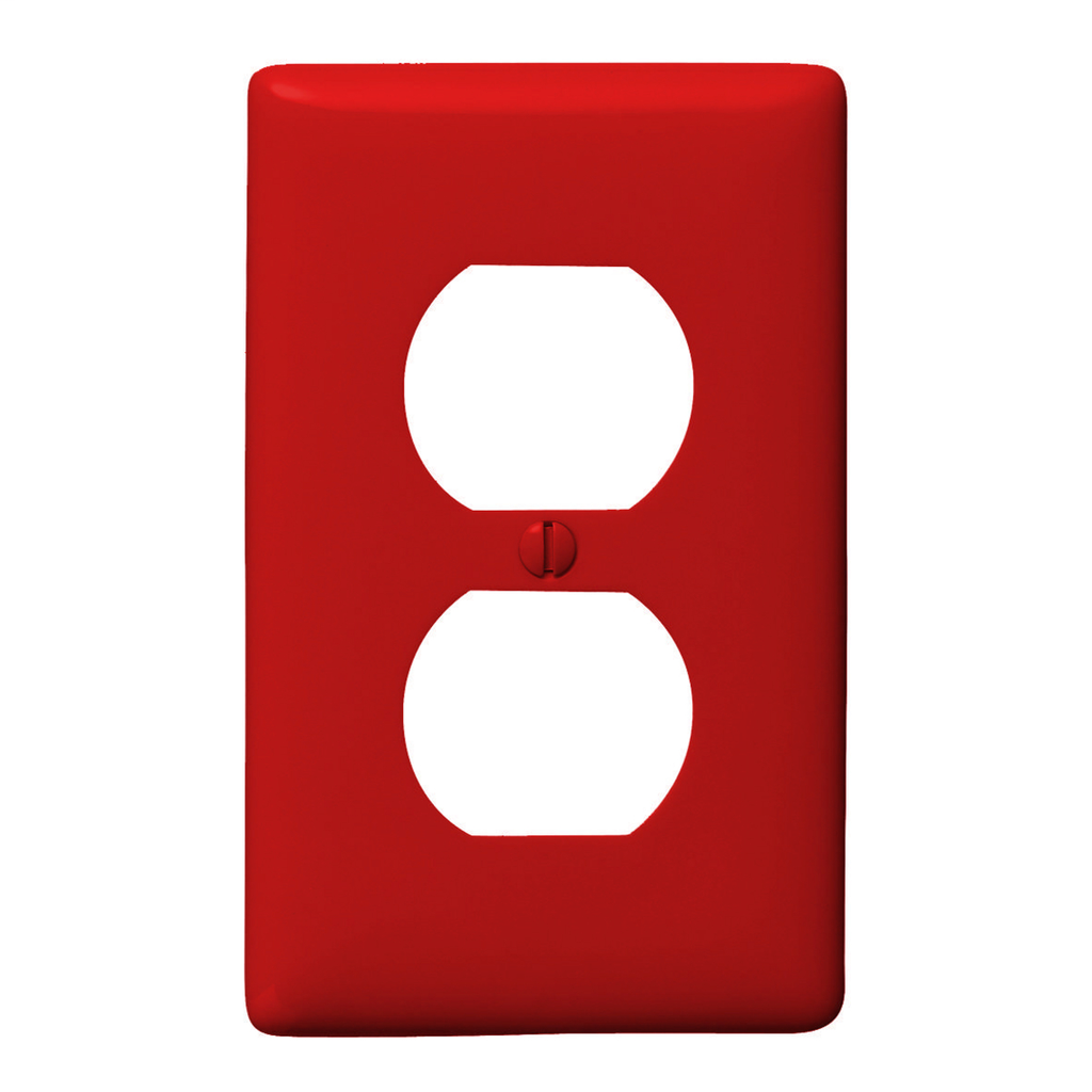 Hubbell Wiring Devices NP8R 1-Gang Red Nylon Standard 1-Duplex Receptacle Wallplate Hubbell Wiring Devices NP8R 1-Gang Red Nylon Standard 1-Duplex Receptacle Wallplate