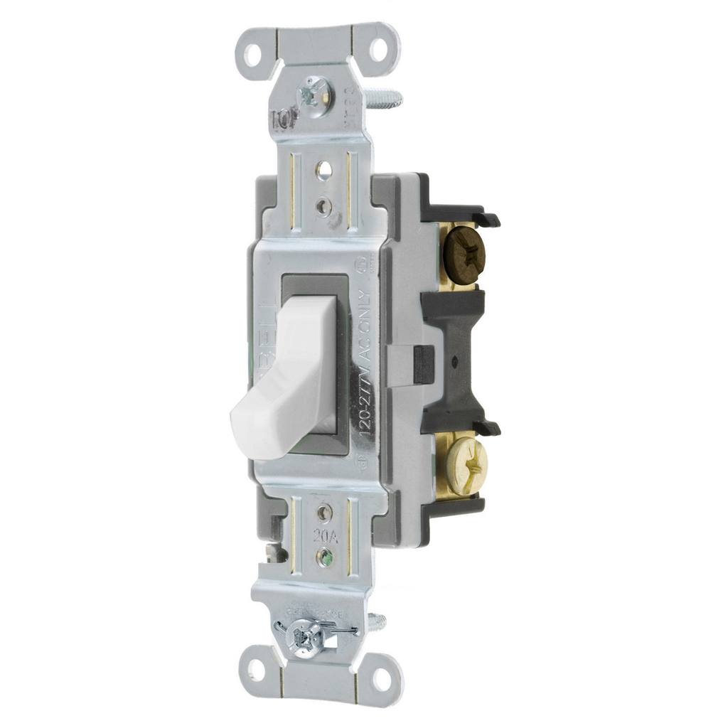 Hubbell Wiring Devices CSB420W 20 Amp 120/277 VAC 4-Way White Toggle Switch Hubbell Wiring Devices CSB420W 20 Amp 120/277 VAC 4-Way White Toggle Switch