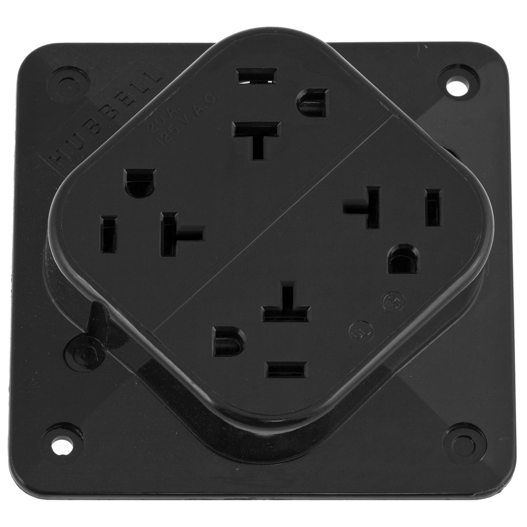 HWDK HBL420BK 4-PLEX RCPT, 20A 125V HWDK HBL420BK 4-PLEX RCPT, 20A 125V