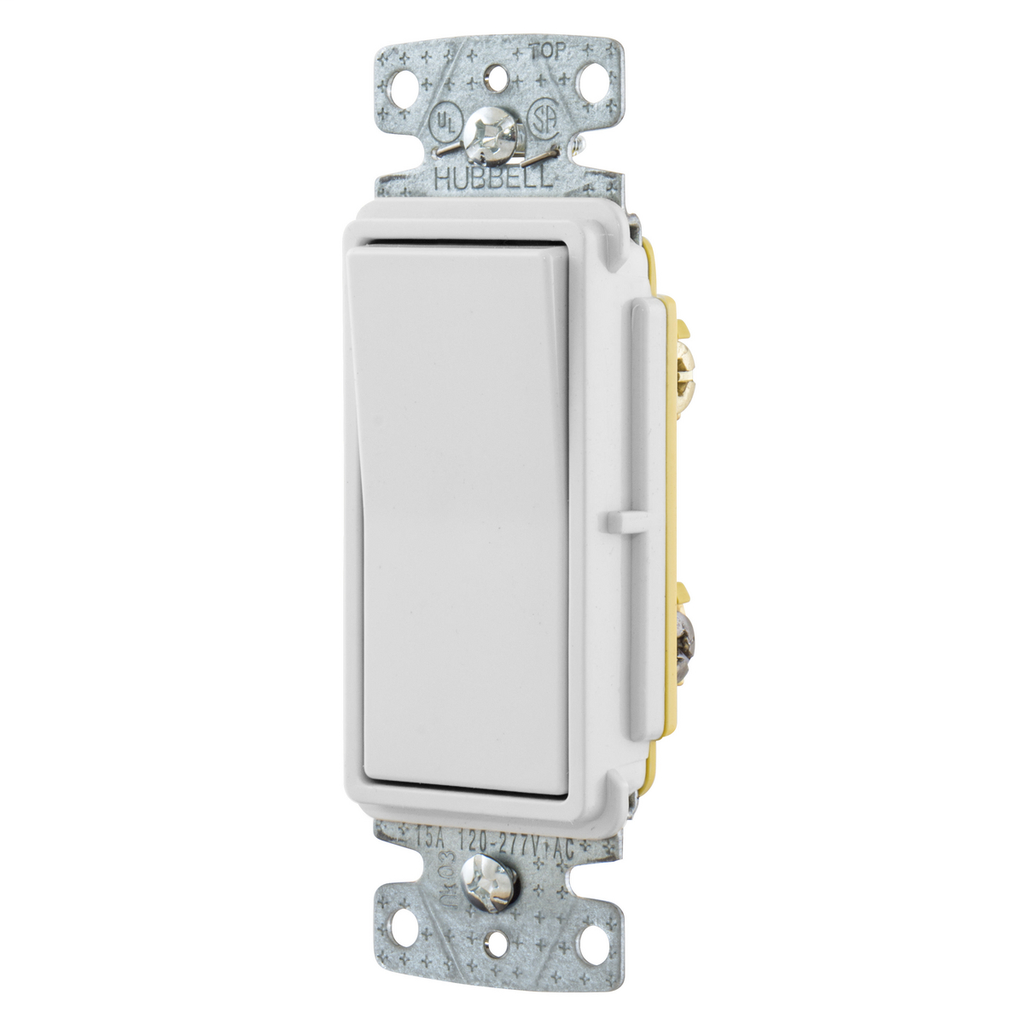 Hubbell Wiring Devices RSD315W 15 Amp 120/277 VAC 3-Way White Rocker Switch Hubbell Wiring Devices RSD315W 15 Amp 120/277 VAC 3-Way White Rocker Switch