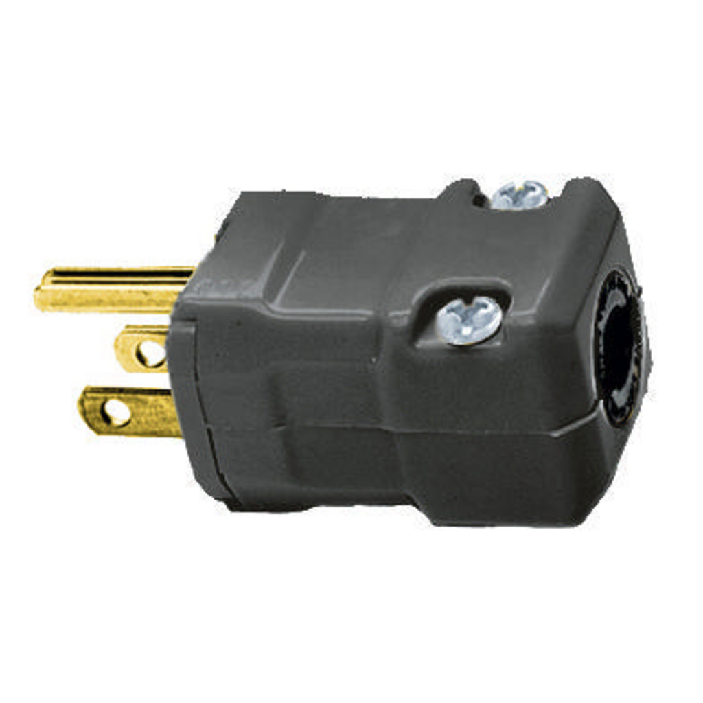 Hubbell Wiring Devices HBL5965VBLK 15 Amp 125 Volt 2-Pole 3-Wire NEMA 5-15P Black Straight Blade Plug Hubbell Wiring Devices HBL5965VBLK 15 Amp 125 Volt 2-Pole 3-Wire NEMA 5-15P Black Straight Blade Plug