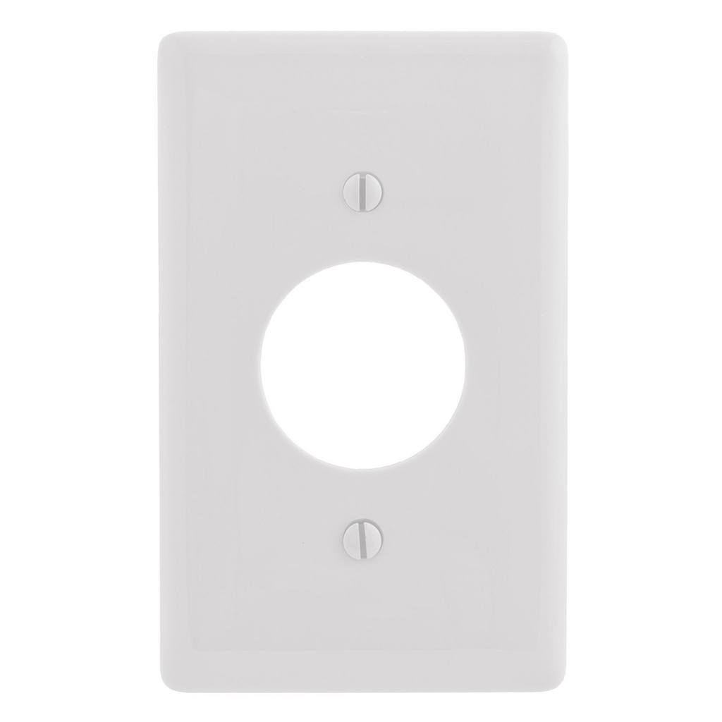 Hubbell Wiring Devices NPJ7W 1-Gang White Nylon Medium 1-Single Receptacle Wallplate Hubbell Wiring Devices NPJ7W 1-Gang White Nylon Medium 1-Single Receptacle Wallplate