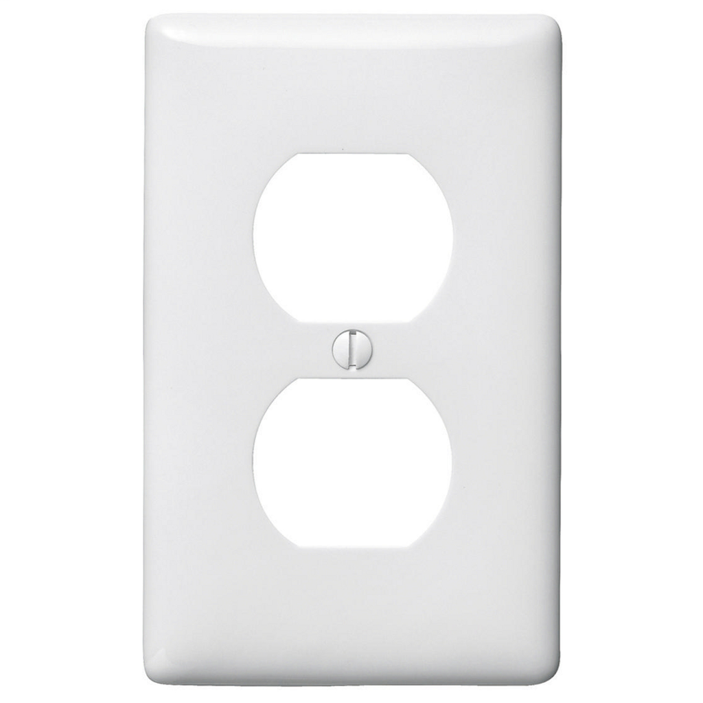 Hubbell Wiring Devices NP8W 1-Gang White Nylon Standard 1-Duplex Receptacle Wallplate Hubbell Wiring Devices NP8W 1-Gang White Nylon Standard 1-Duplex Receptacle Wallplate
