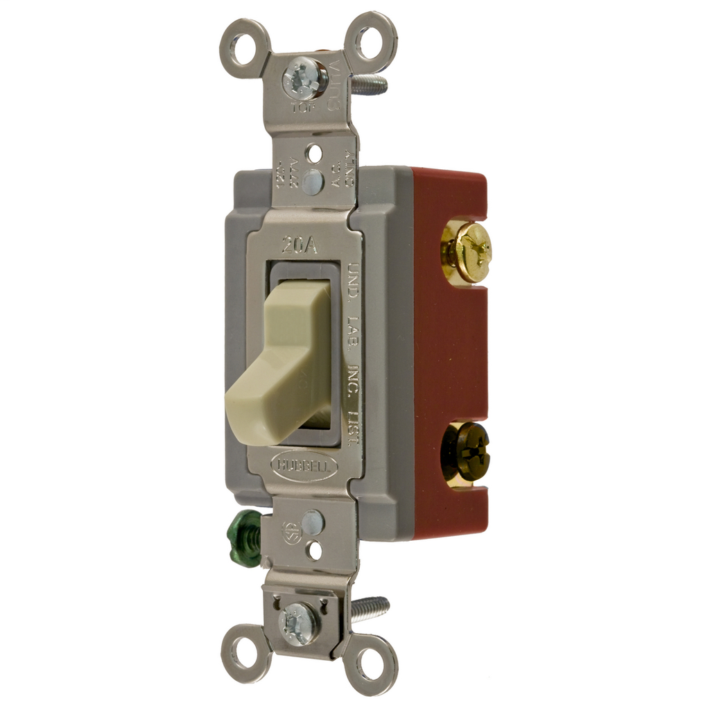 Hubbell Wiring Devices HBL1223I 20 Amp 120/277 VAC 3-Way Ivory Toggle Switch Hubbell Wiring Devices HBL1223I 20 Amp 120/277 VAC 3-Way Ivory Toggle Switch