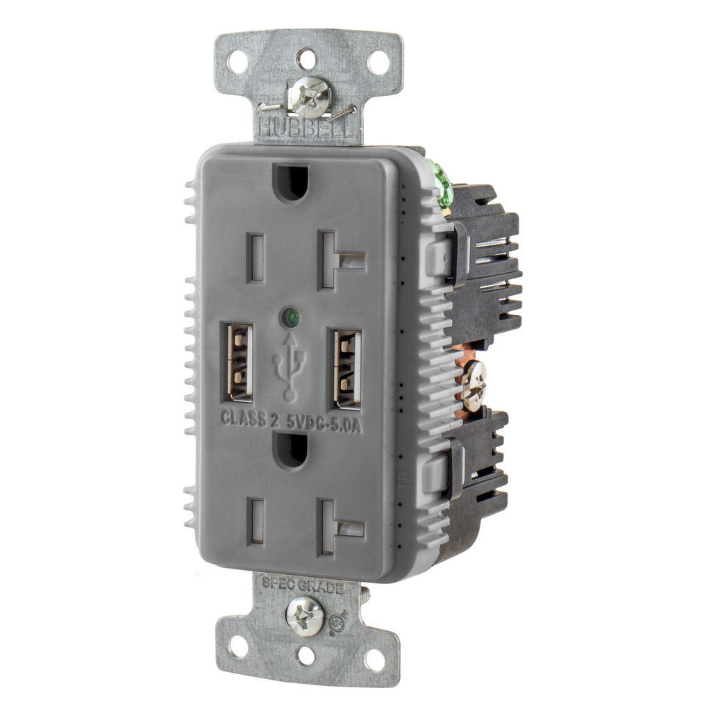 HWDK USB20A5GY RCPT DUP 20A 125V 5A HWDK USB20A5GY RCPT DUP 20A 125V 5A