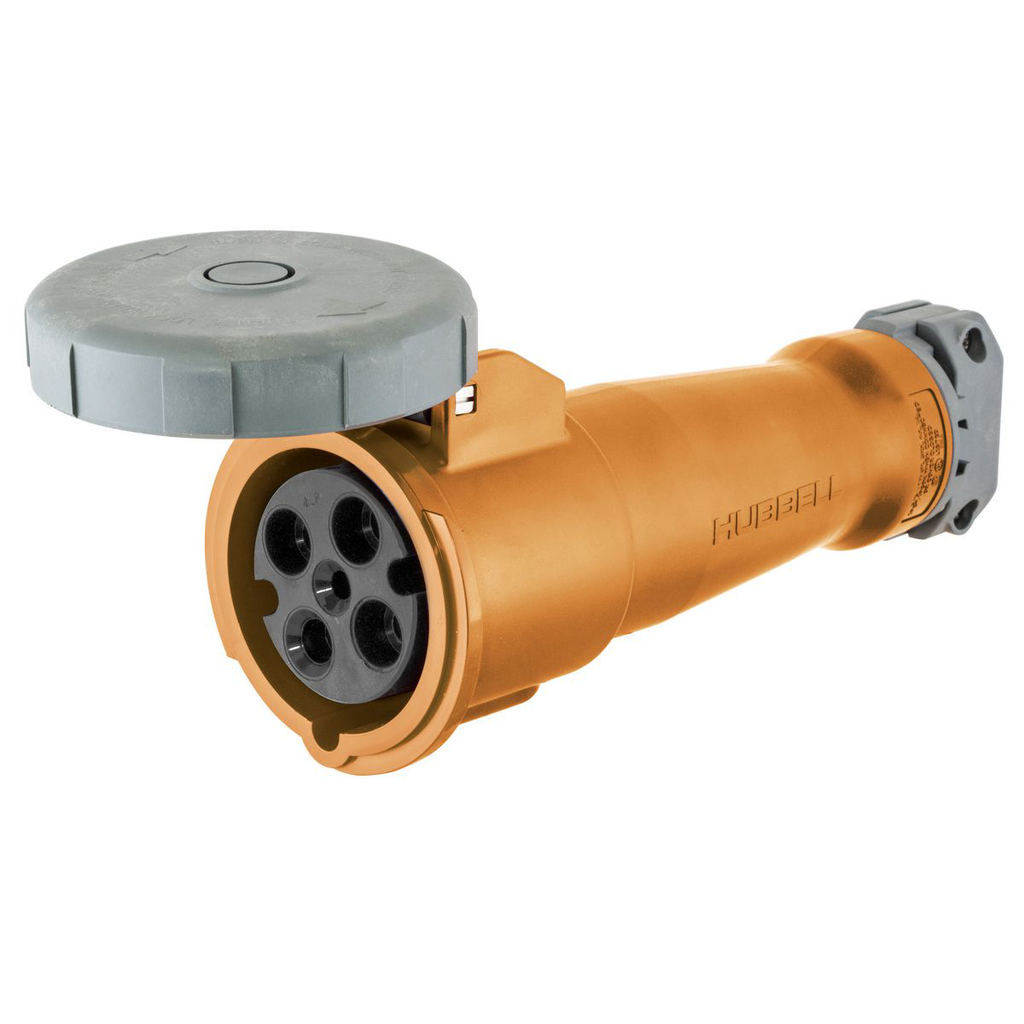Hubbell Wiring Devices HBL460C12W IEC 125/250 Volt 60 Amp 3-Pole 4-Wire Watertight Pin and Sleeve Connector Hubbell Wiring Devices HBL460C12W IEC 125/250 Volt 60 Amp 3-Pole 4-Wire Watertight Pin and Sleeve Connector