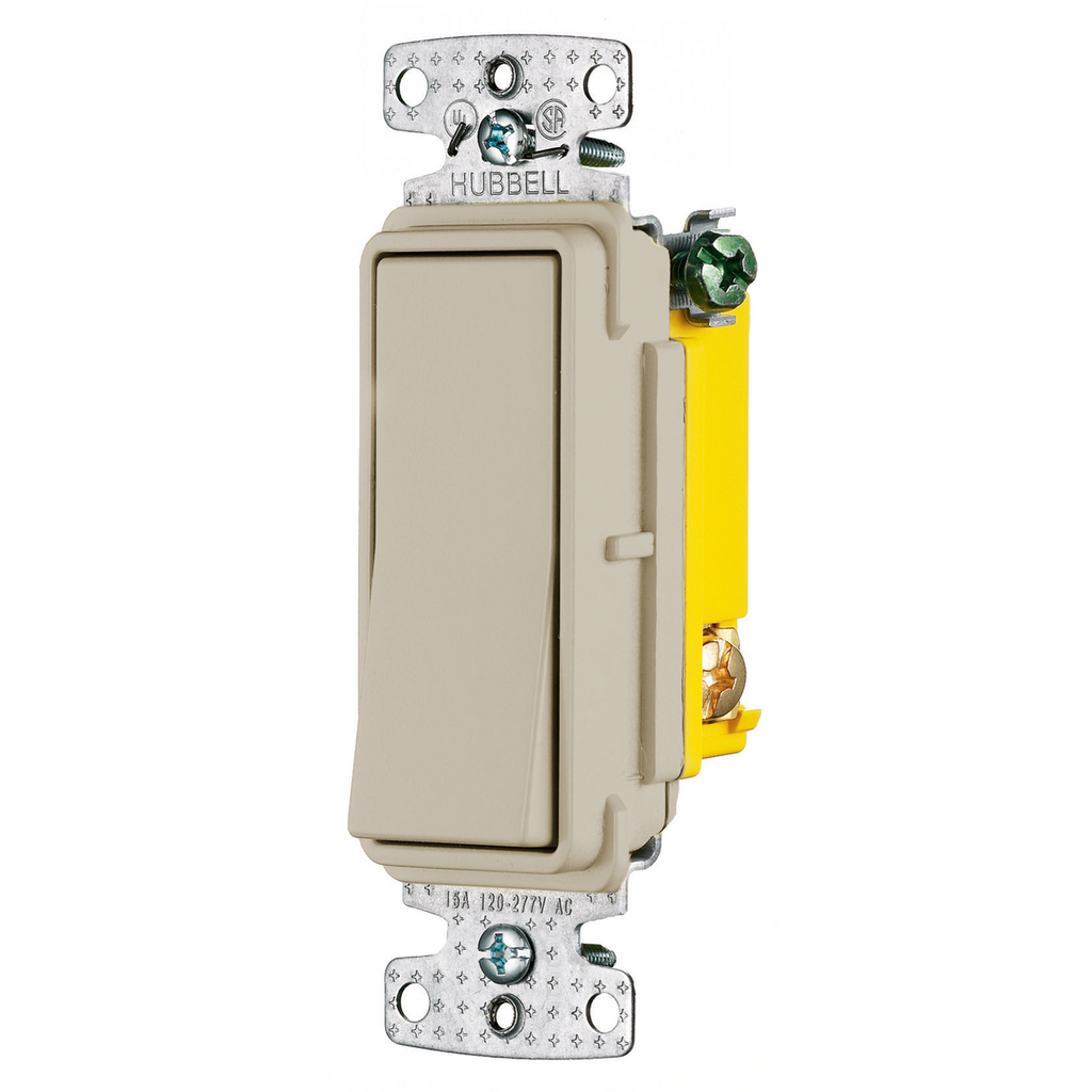 Hubbell Wiring Devices RSD115AL 15 Amp 120/277 VAC 1-Pole Almond Rocker Switch Hubbell Wiring Devices RSD115AL 15 Amp 120/277 VAC 1-Pole Almond Rocker Switch
