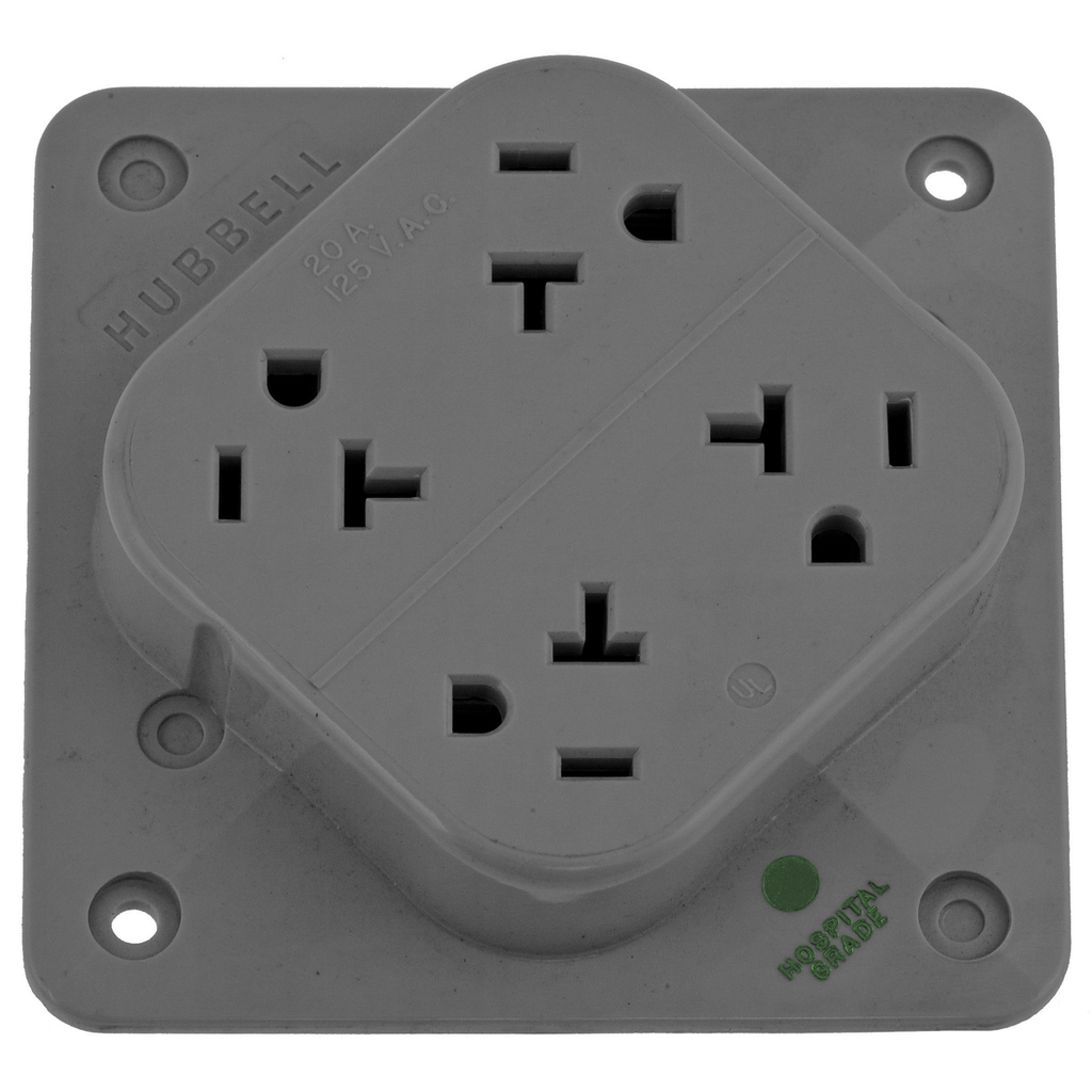 HWDK HBL420HGY 4-PLEX HG RCPT, 20A HWDK HBL420HGY 4-PLEX HG RCPT, 20A