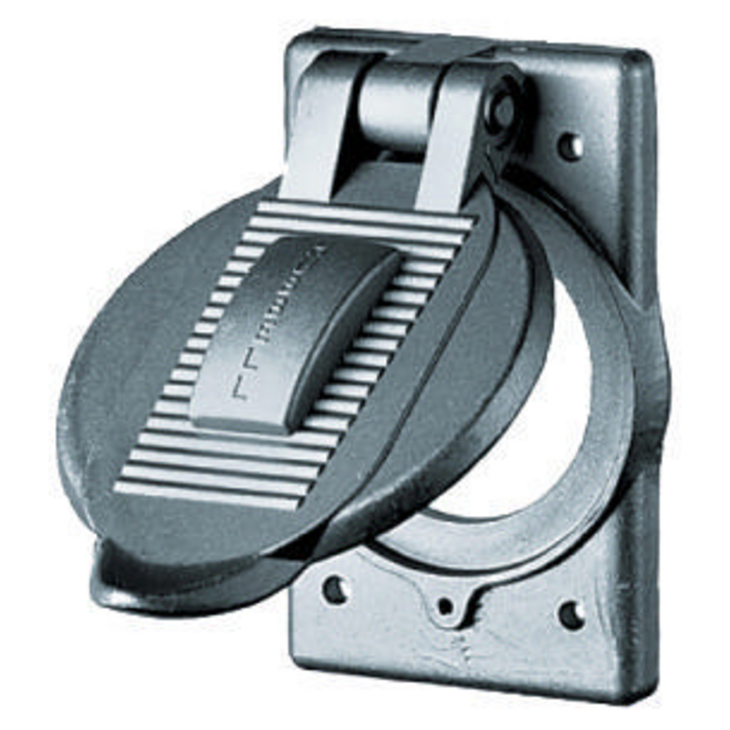 Hubbell Wiring Devices HBL9420 Cast Aluminum Weatherproof Lift Cover Hubbell Wiring Devices HBL9420 Cast Aluminum Weatherproof Lift Cover