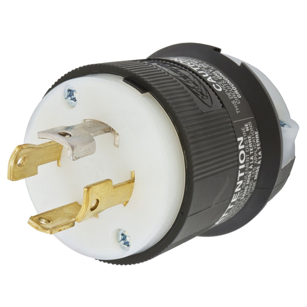 Hubbell Wiring Devices HBL2751 30 Amp 120/208 VAC 4-Pole 4-Wire NEMA L18-30P Black and White Locking Plug Hubbell Wiring Devices HBL2751 30 Amp 120/208 VAC 4-Pole 4-Wire NEMA L18-30P Black and White Locking Plug