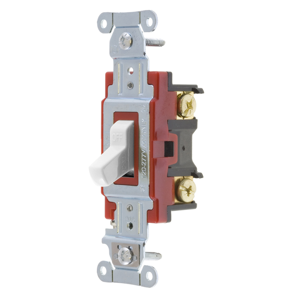 Hubbell Wiring Devices 1222W 20 Amp 120/277 VAC 2-Pole White Toggle Switch Hubbell Wiring Devices 1222W 20 Amp 120/277 VAC 2-Pole White Toggle Switch