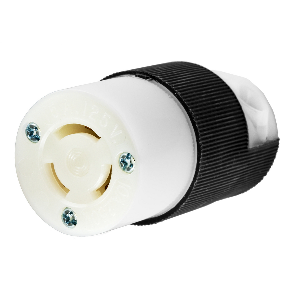 Hubbell Wiring Devices HBL7565C 10 Amp 250 Volt 3-Pole 3-Wire Black and White Nylon Locking Connector Hubbell Wiring Devices HBL7565C 10 Amp 250 Volt 3-Pole 3-Wire Black and White Nylon Locking Connector