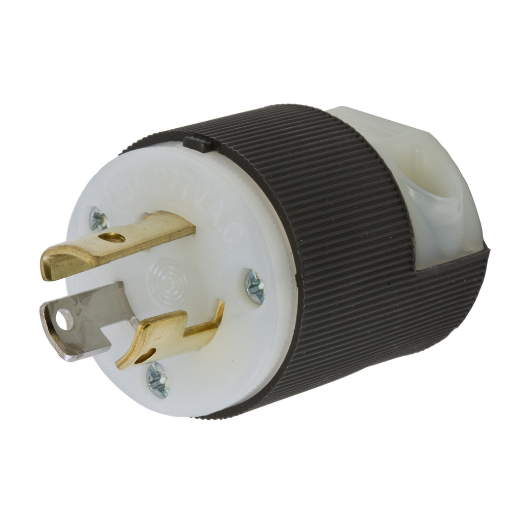 Hubbell Wiring Devices HBL4770C 15 Amp 277 VAC NEMA L7-15P Black and White Nylon Single Locking Plug Hubbell Wiring Devices HBL4770C 15 Amp 277 VAC NEMA L7-15P Black and White Nylon Single Locking Plug