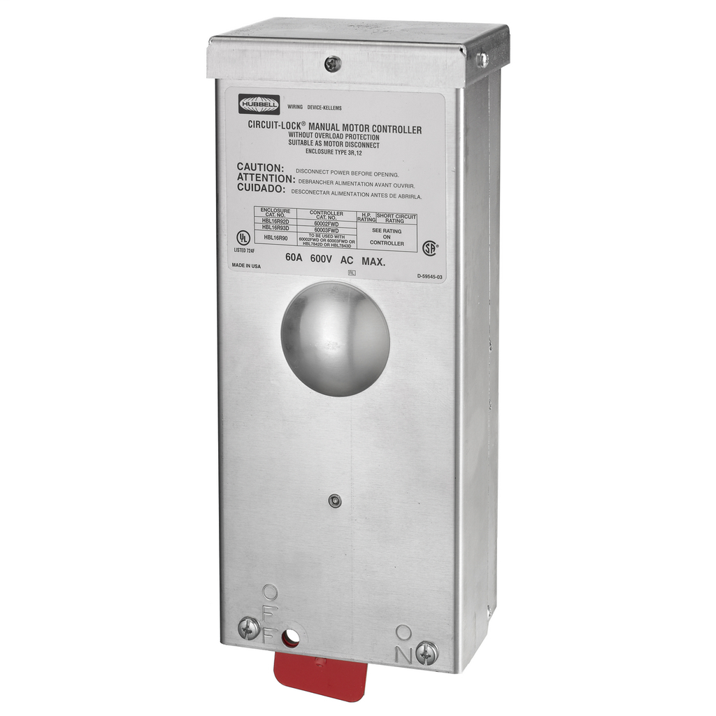 HWDK HBL16R92D 60A 600V 2P DISC SW HWDK HBL16R92D 60A 600V 2P DISC SW