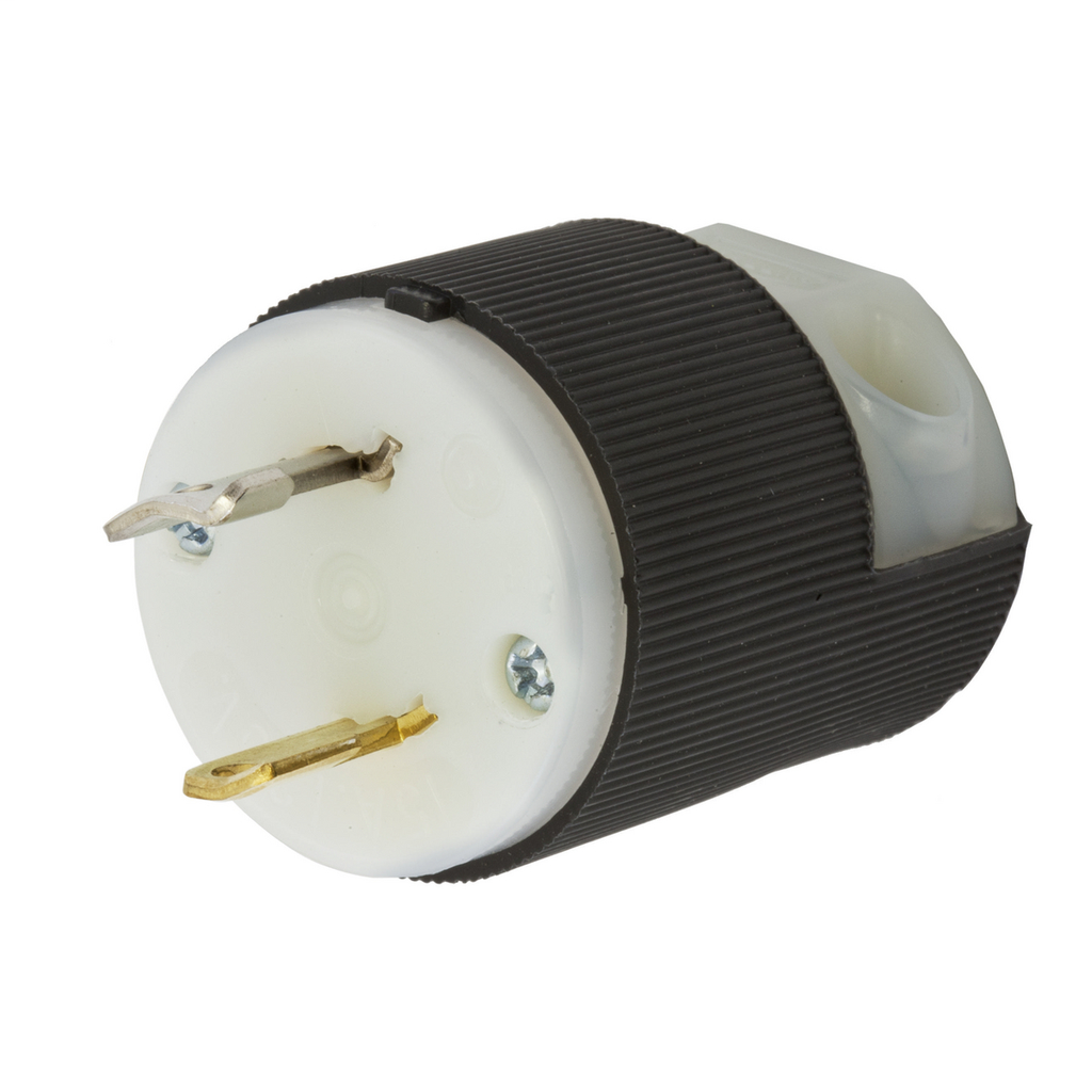 Hubbell Wiring Devices HBL7545C 15 Amp 125 Volt 2-Pole 2-Wire NEMA L1-15P Black and White Locking Plug Hubbell Wiring Devices HBL7545C 15 Amp 125 Volt 2-Pole 2-Wire NEMA L1-15P Black and White Locking Plug