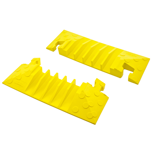 Kellems Wire Management, 5 Channel End Caps (pair only) TredTrak Yellow