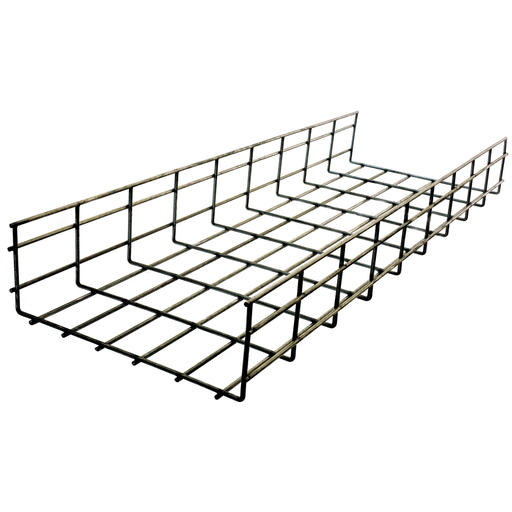 Wire Basket Tray, Overhead Tray, 6" x 12" x 118", Flat, Pre-Galvanized