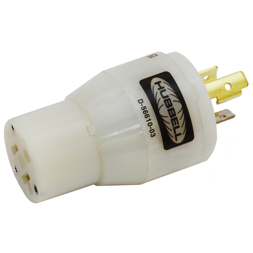 Nylon Convenience Adapter, NEMA L5-20P To NEMA 5-15R