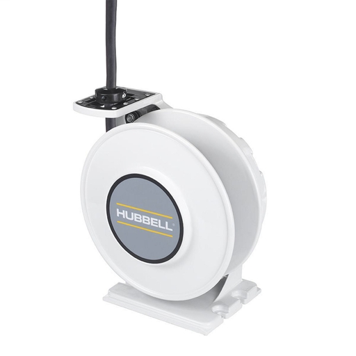 White Industrial Reel, UL Type 1, 45 Ft, #10/3 SJO, 30 A, 250 VAC