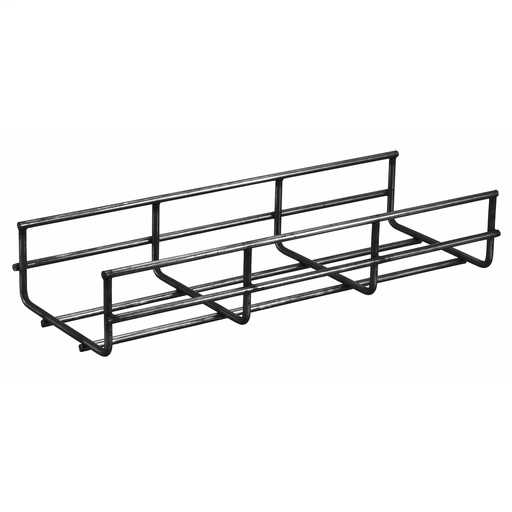 Wire Basket Tray, Overhead Tray, 2" x 4" x 118", Round, Black.