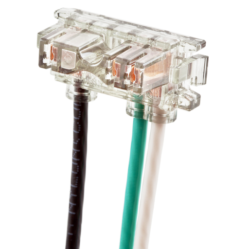 Straight Blade Devices, Receptacles, SNAPConnect, Right Angle Pigtailed Connector, Commercial Grade, 2-Pole 3-Wire Grounding, 20A 125V
