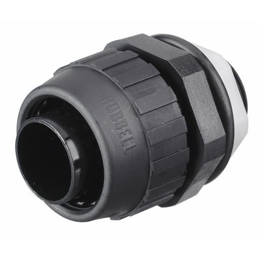 Kellems Wire Management, Liquidtight System, PolyTuff® Straight Male Liquid Tight Connector, 3/4", Non-Metallic, Black