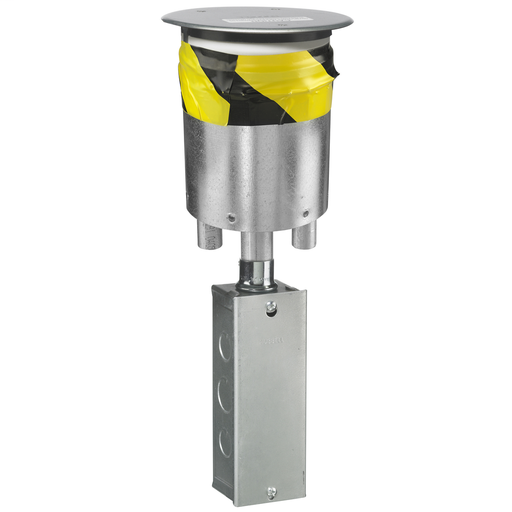 Fire Rated Poke Throughs, Recessed 4" Series, Through Floor Fitting, Quad Plate