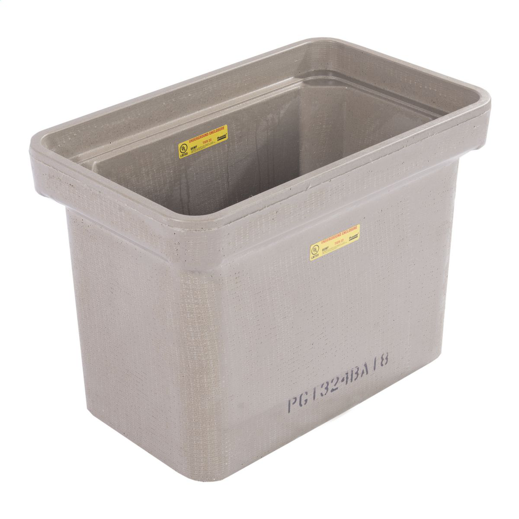 Quazite PG1324BA18 13 x 24 x 18 Inch Gray Polymer Concrete 22-Tier Rectangular Stackable Box Quazite PG1324BA18 13 x 24 x 18 Inch Gray Polymer Concrete 22-Tier Rectangular Stackable Box
