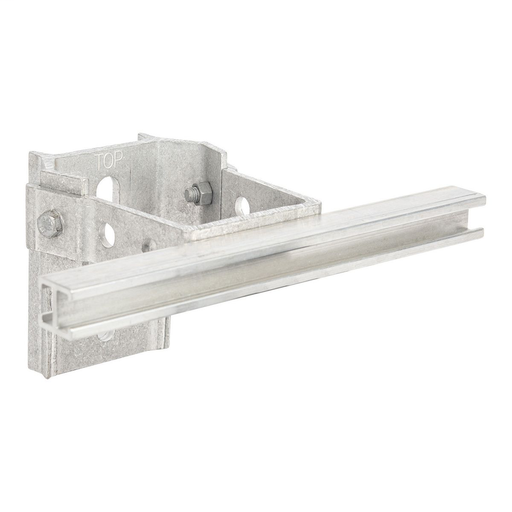 CONDUIT STANDOFF BRACKET, 6in POLE OFFSET, with 8in T-SLOT BAR
