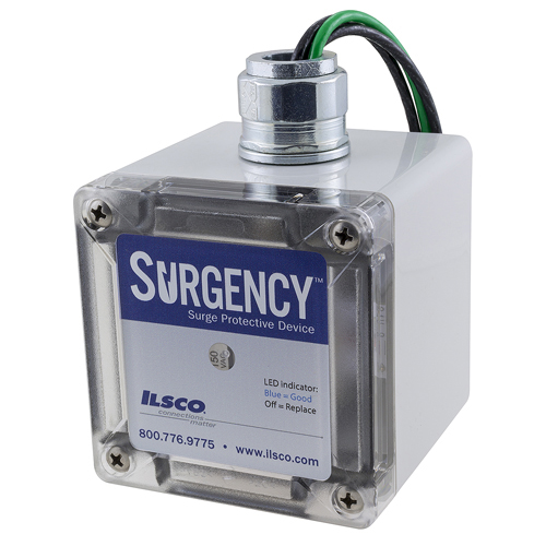 Surgency Surge Protection, Residential, Lead Wire Size 12, 1 Phase, Split System, 50kA Surge Current, 120/240 V, Indicator LED, UL, CSA