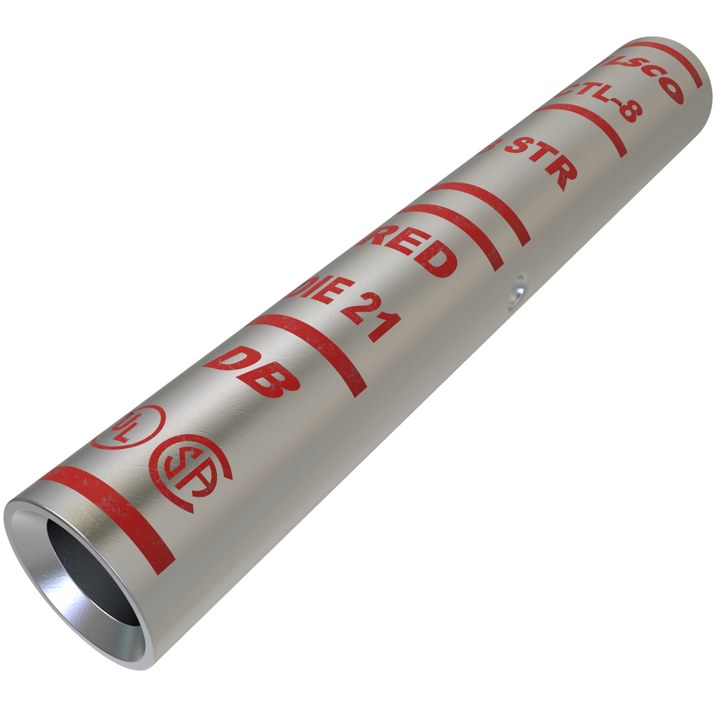Product image for Ilsco CTL-8 SureCrimp® Copper Compression Sleeve, Conductor Size 8, Long Barrel, Tin Plated, UL, CSA