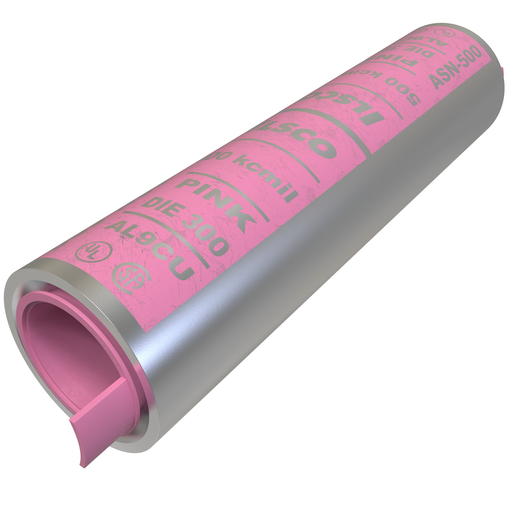 Product image for Ilsco ASN-500 SureCrimp® Aluminum Compression Sleeve, Conductor Size 500, Tin Plated, UL, CSA