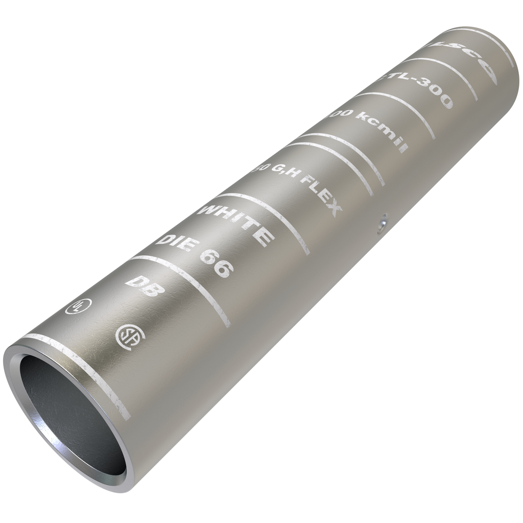Product image for Ilsco CTL-300 SureCrimp® Copper Compression Sleeve, Conductor Size 300, Long Barrel, Tin Plated, UL, CSA
