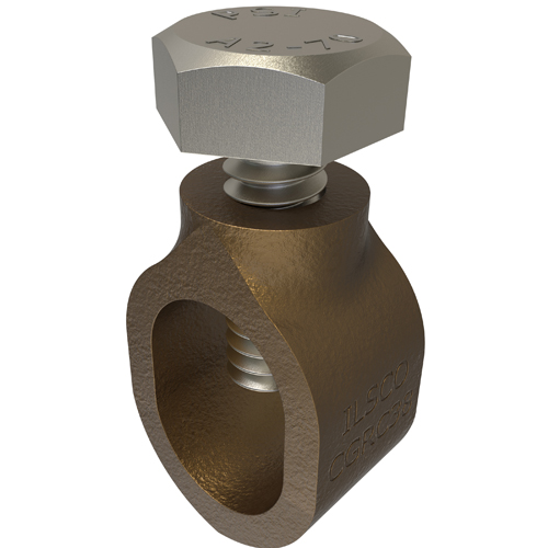 Mayer-DDS-Permaground Bronze Ground Rod Clamp, Conductor Range 4-10, Ground Rod Size 3/8in, Rebar Size #3-1