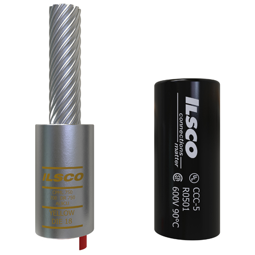 Product image for Ilsco CPML-750 Copper Compression Pigtail Adaptor, Conductor Size 750, Long Barrel, Tin Plated, UL, CSA