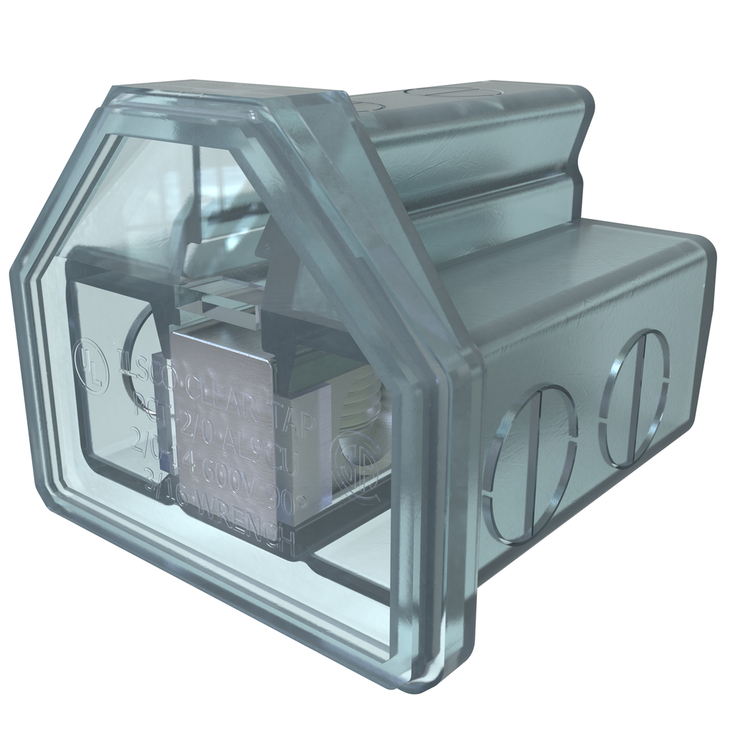 Product image for Ilsco PCT-2-2/0 Cleartap Insulated Aluminum Multi-Tap Connector, Dual Rated, Conductor Range 2/0-14, 2 Ports, Tin Plated, UL, CSA