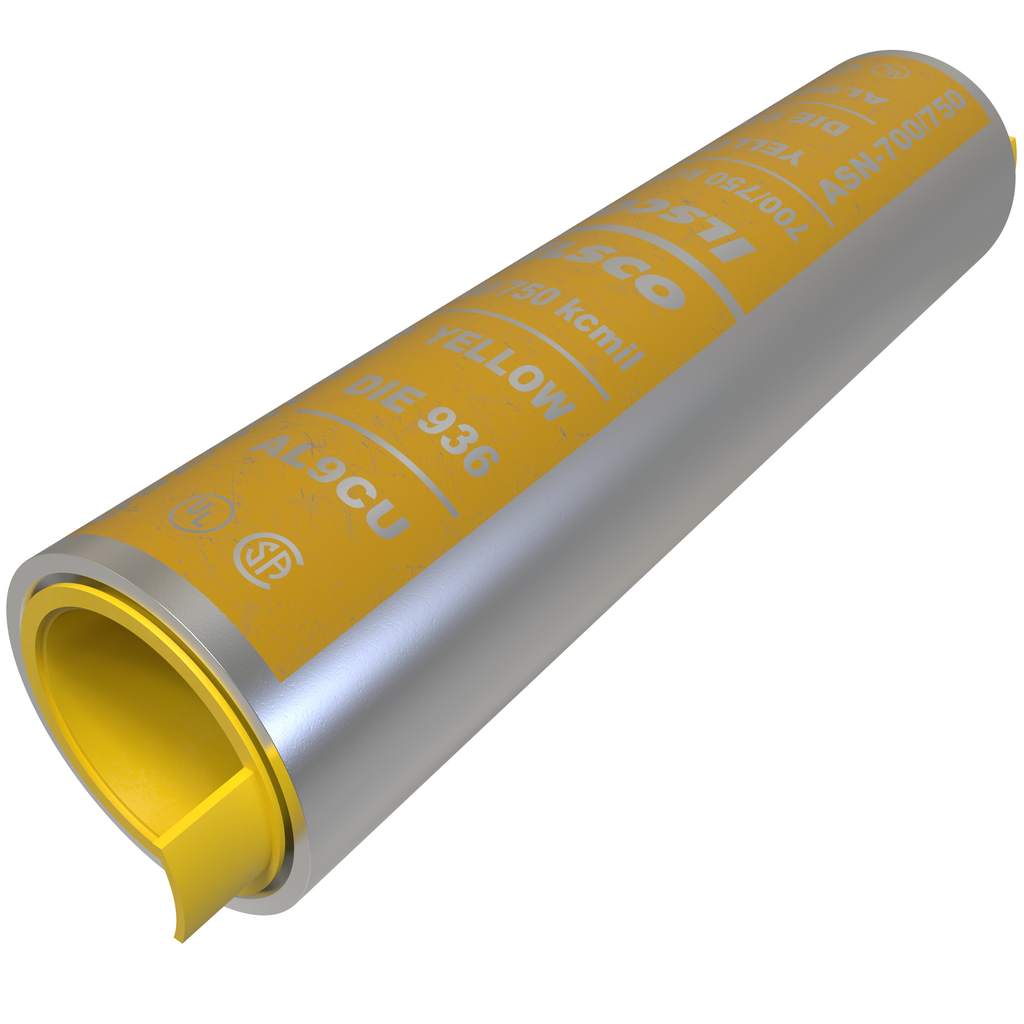 Product image for Ilsco ASN-700/750 SureCrimp® Aluminum Compression Sleeve, Conductor Size 700/750, Tin Plated, UL, CSA