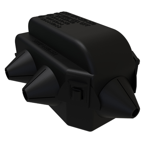 Product image for Ilsco GTA-250-250-W/C Aluminum Parallel Tap Connector, Dual Rated, Main Conductor Range 250-1/0, Tap Range 250-6, Tin Plated, UL, CSA, Includes Cover