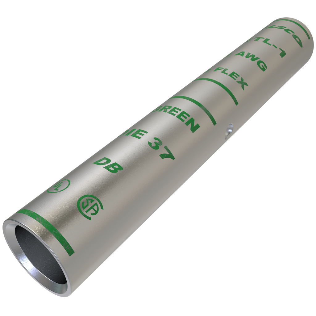 Product image for Ilsco CTL-1 SureCrimp® Copper Compression Sleeve, Conductor Size 1, Long Barrel, Tin Plated, UL, CSA