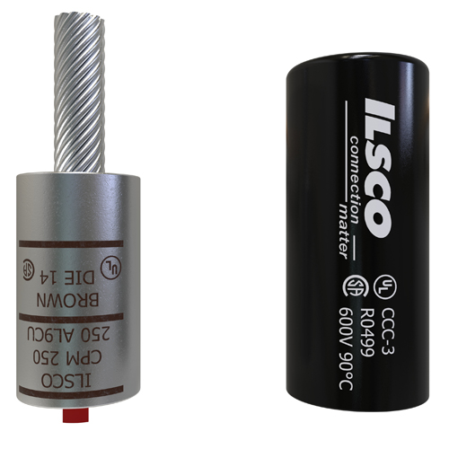 Product image for Ilsco CPM-250 Copper Compression Pigtail Adaptor, Conductor Size 250, Tin Plated, UL, CSA